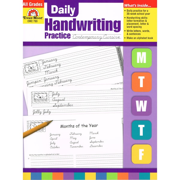 Evan-Moor Educational Publishers Daily Handwriting Practice, Contemporary Cursive, Teachers Ed., Gr K-6 793 - main